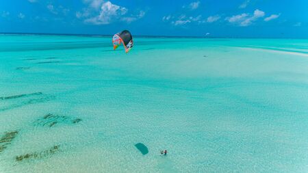 kite surfing at jambiani, Zanzibarの写真素材