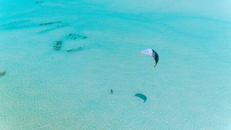kite surfing at jambiani, Zanzibarの写真素材