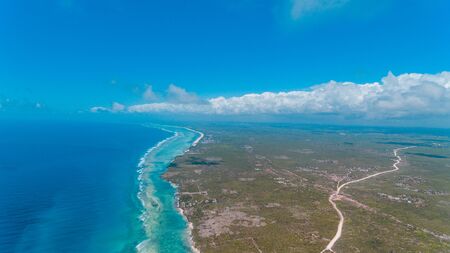 aerial view of the matemwe coastline, Zanzibarの写真素材