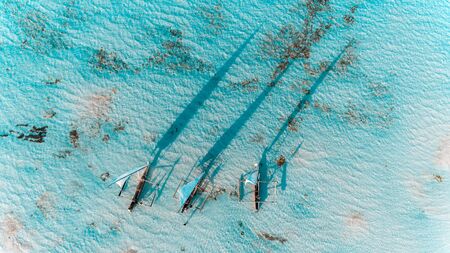 fishermen's dhow in stone town, Zanzibarの写真素材