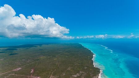 aerial view of the matemwe coastline, Zanzibarの写真素材