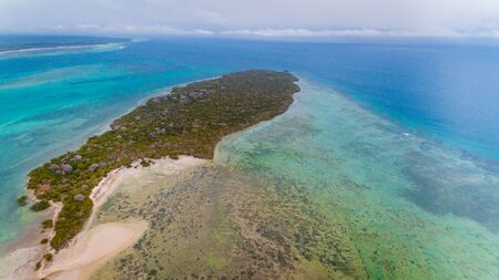 aerial view of the vundwe island in Zanzibarの写真素材