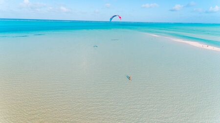 kite surfing at jambiani, Zanzibarの写真素材