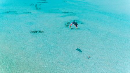kite surfing at jambiani, Zanzibarの写真素材