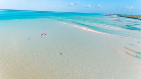 kite surfing at jambiani, Zanzibarの写真素材