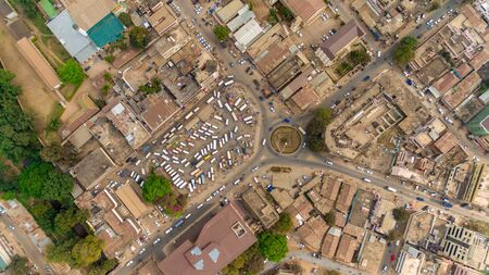 aerial view of the morogoro townの写真素材