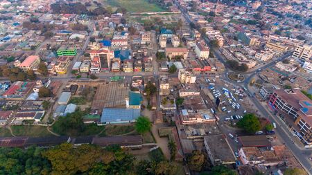aerial view of the morogoro townの写真素材