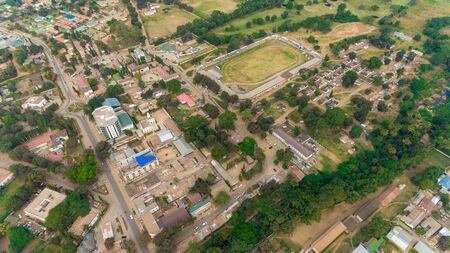 aerial view of the morogoro townの写真素材