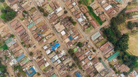 aerial view of the morogoro townの写真素材