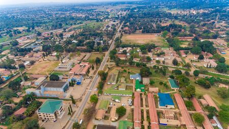 aerial view of the morogoro townの写真素材