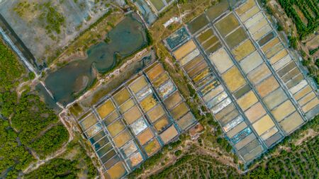 aerial view of the salt farm, city of Dar es Salaamの写真素材