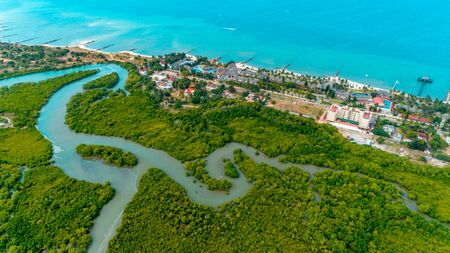 aerial view of the mangrove swamps , city of Dar es Salaamの写真素材