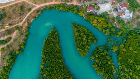 aerial view of the mangrove swamps , city of Dar es Salaamの写真素材