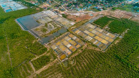 aerial view of the salt farm, city of Dar es Salaamの写真素材