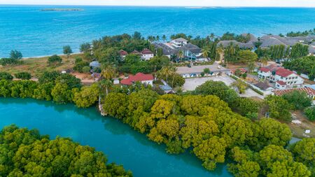 aerial view of the mangrove swamps , city of Dar es Salaamの写真素材