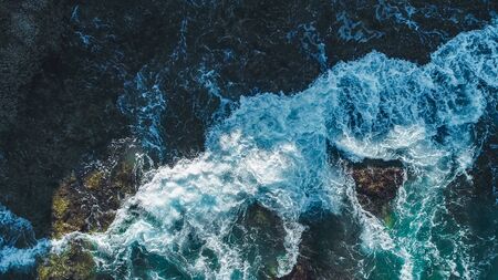 aerial view of ocean waves, Dar es Salaamの写真素材
