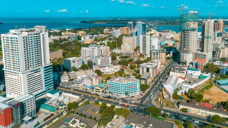 aerial view of the haven of peace, city of Dar es Salaamの写真素材