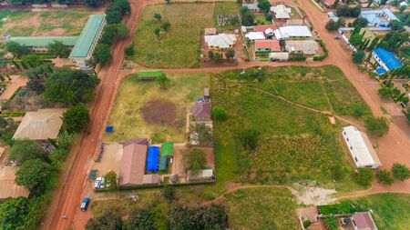 aerial view of the morogoro townの写真素材