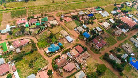 aerial view of the morogoro townの写真素材