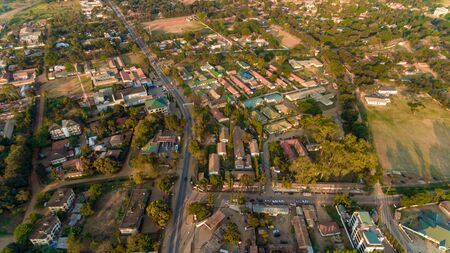 aerial view of the morogoro townの写真素材