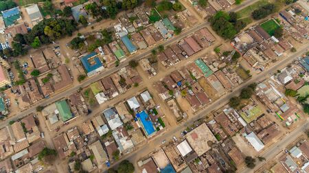 aerial view of the morogoro townの写真素材