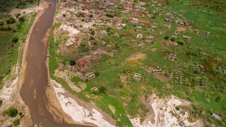 aerial view of jangwani areaの写真素材