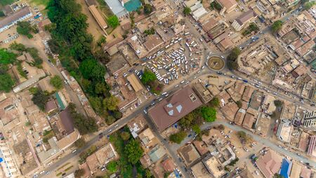 aerial view of the morogoro townの写真素材