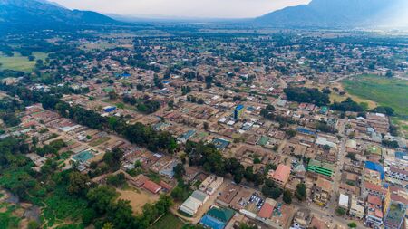 aerial view of the morogoro townの写真素材
