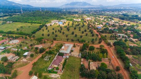 aerial view of the morogoro townの写真素材