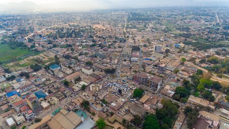 aerial view of the morogoro townの写真素材