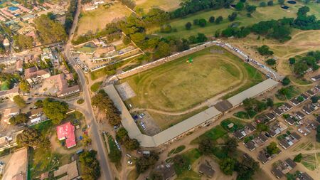 aerial view of the morogoro townの写真素材