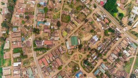 aerial view of the morogoro townの写真素材