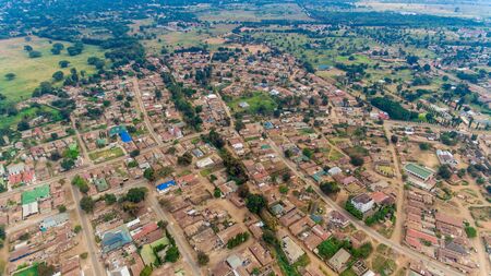 aerial view of the morogoro townの写真素材