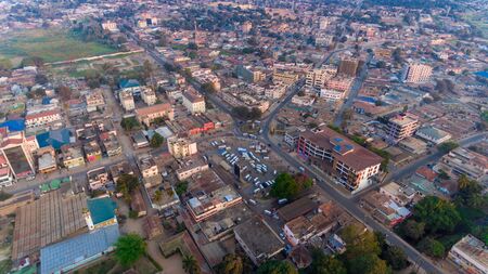 aerial view of the morogoro townの写真素材