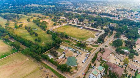 aerial view of the morogoro townの写真素材