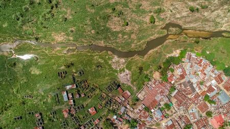 aerial view of jangwani areaの写真素材