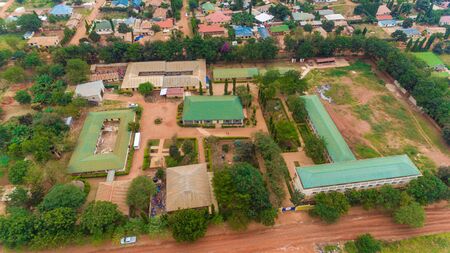 aerial view of the morogoro townの写真素材