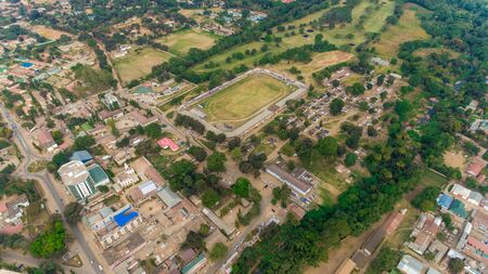aerial view of the morogoro townの写真素材