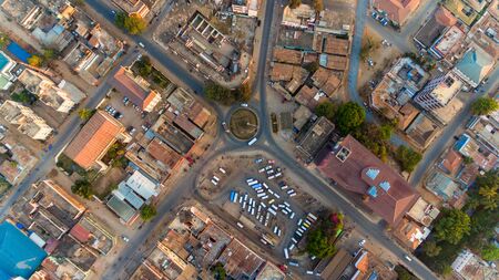 aerial view of the morogoro townの写真素材