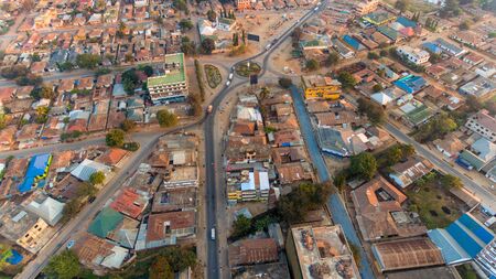 aerial view of the morogoro townの写真素材