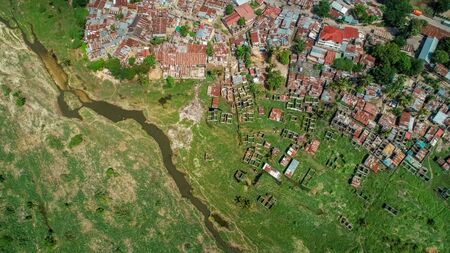 aerial view of jangwani areaの写真素材