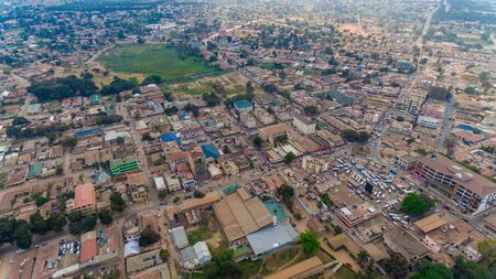 aerial view of the morogoro townの写真素材
