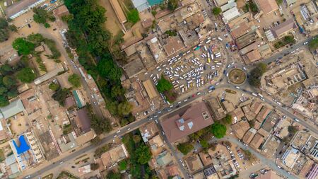 aerial view of the morogoro townの写真素材