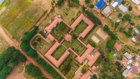 aerial view of the morogoro townの写真素材
