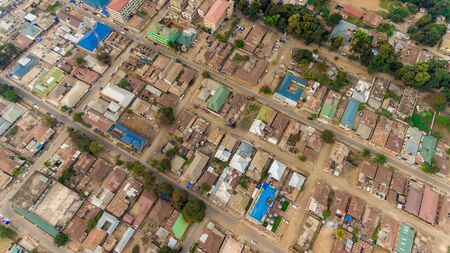 aerial view of the morogoro townの写真素材