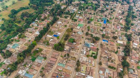 aerial view of the morogoro townの写真素材