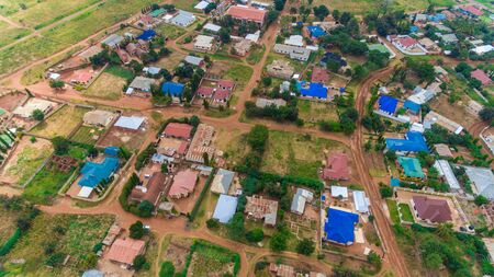 aerial view of the morogoro townの写真素材