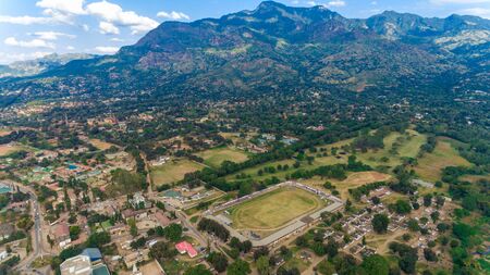 aerial view of the morogoro townの写真素材