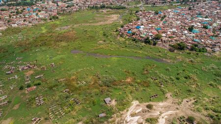 aerial view of jangwani areaの写真素材