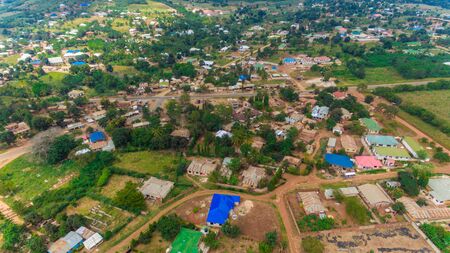 aerial view of the morogoro townの写真素材